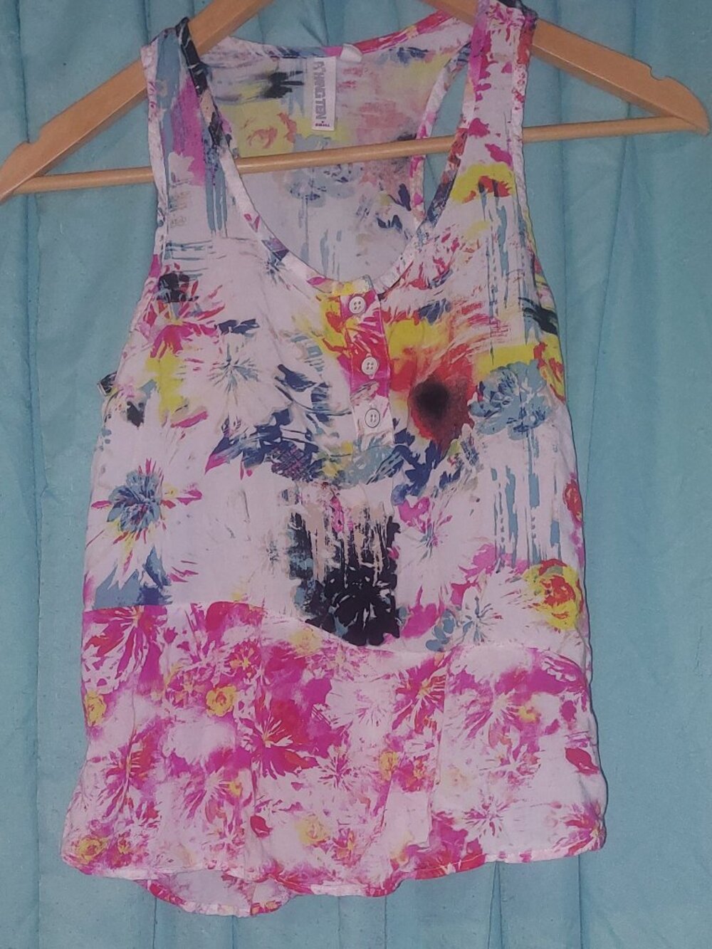 Hang Ten Floral Abstract Racerback Tank Top XS